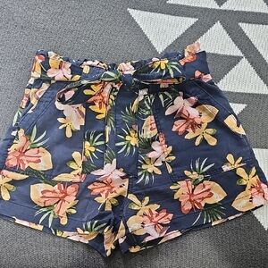 Time and Tru Blue High Waist Tie-Waist Shorts